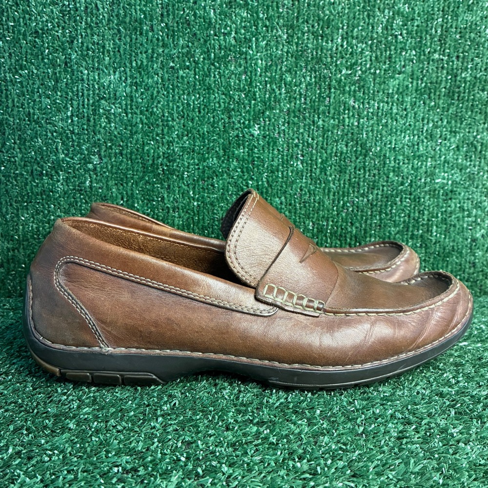 Rockport DMX Penny Comfort Leather Slip On Loafers Moccasins Brown Mens 10.5 M